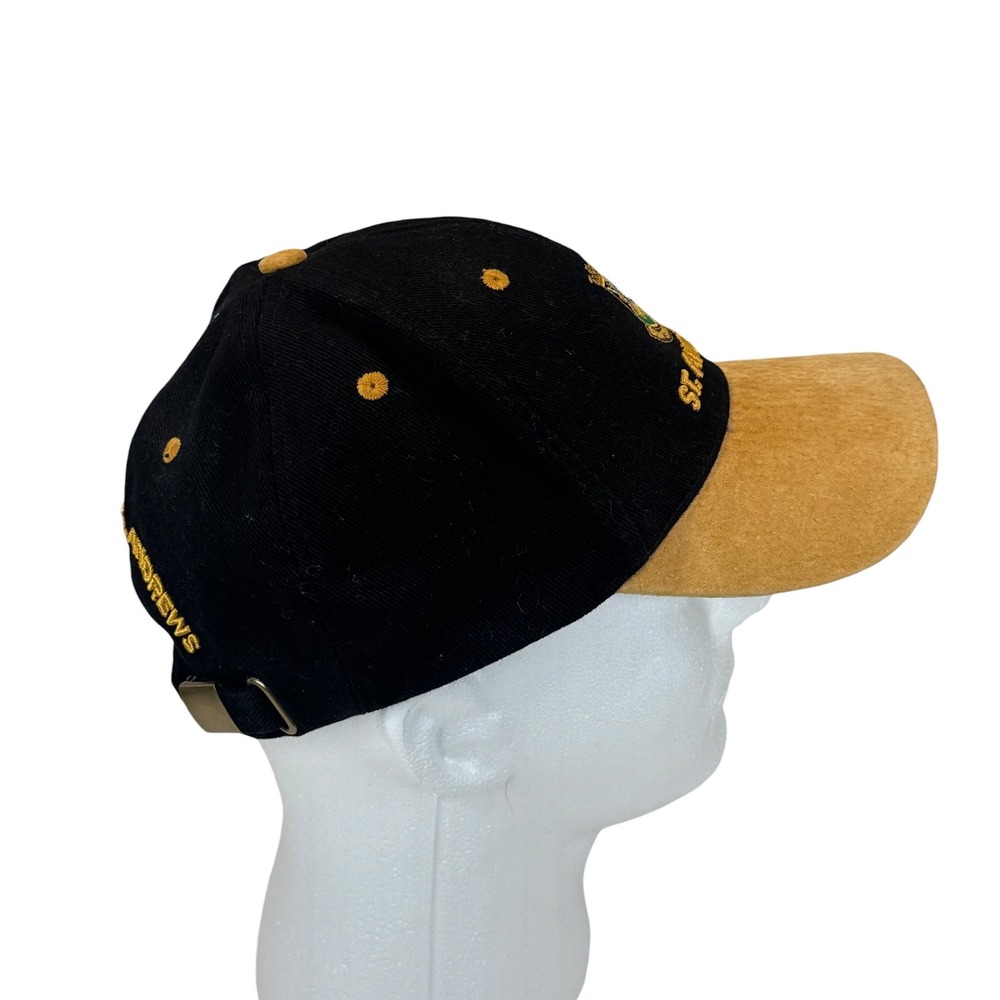 Harrods St Andrews Old Course Golf Hat‎ OS Black Gold Crest Suede Bill Scotland - Picture 6 of 8